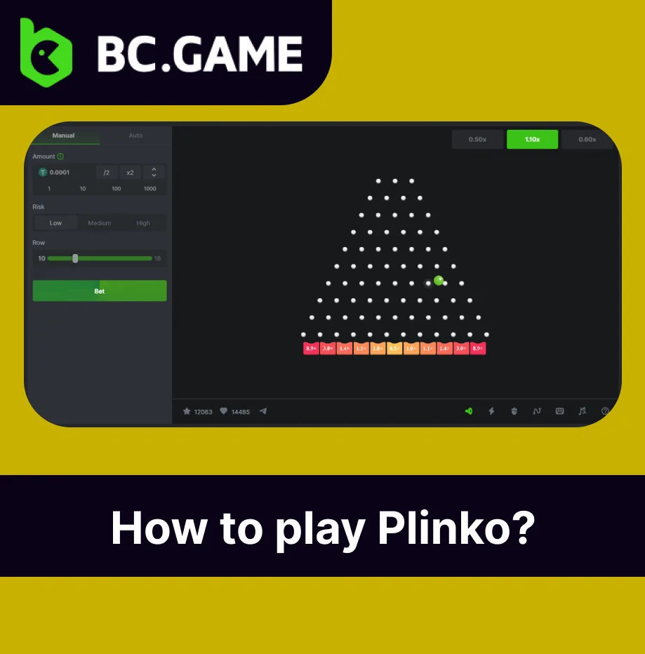 Rules of playing Plinko BC Game